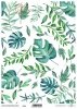 filodendron-monstera-zielono-niebieskie-liście-Pergamin-do-scrapbookingu-P0051-decoupage-paper-with-leaves